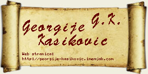 Georgije Kašiković vizit kartica